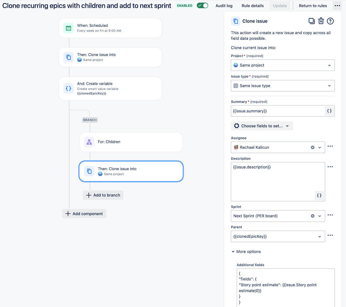 Jira Clone Children Action