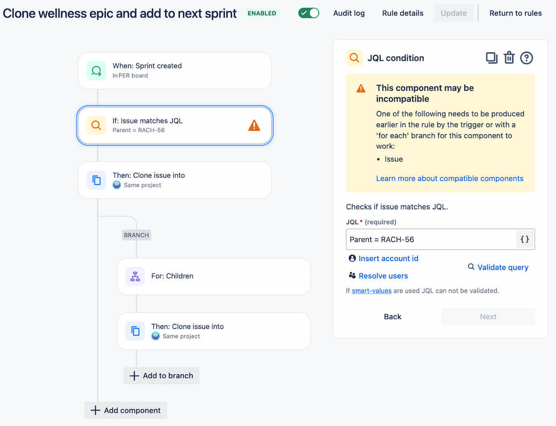 Jira Sprint Created Trigger Error